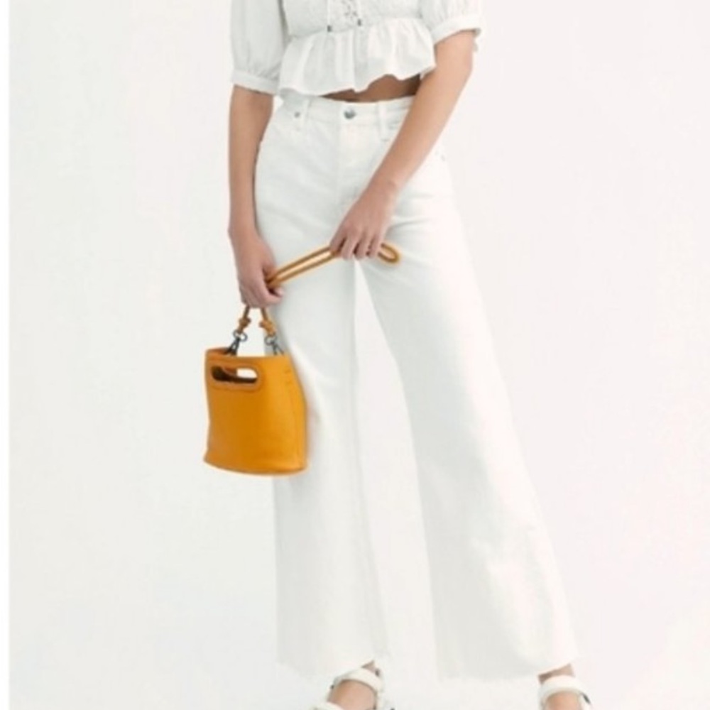 We The Free White Wide Leg Flare Jeans